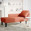 vidaXL Chaise longue avec coussin rouge orange tissu en velours c&ocirc;tel&eacute;