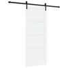vidaXL Porte coulissante Blanc et noir 83 x 202 cm Bois de pin massif