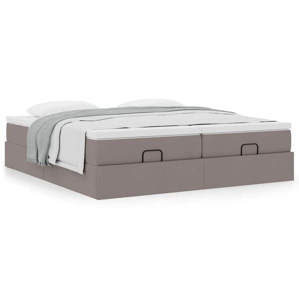 VidaXL Cadre de lit ottoman avec matelas taupe 200x200cm tissu