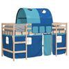 vidaXL Lit mezzanine enfants avec tunnel sans matelas bleu 90x190 cm