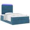 vidaXL Cadre de lit ottoman avec matelas bleu fonc&eacute; 120x200 cm velours