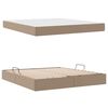 vidaXL Lit avec rangement et matelas 2 pcs Cappuccino Cuir