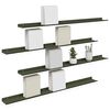 vidaXL &Eacute;tag&egrave;re flottante 4 pcs Vert olive 100 x 9 x 2,5 cm Acier