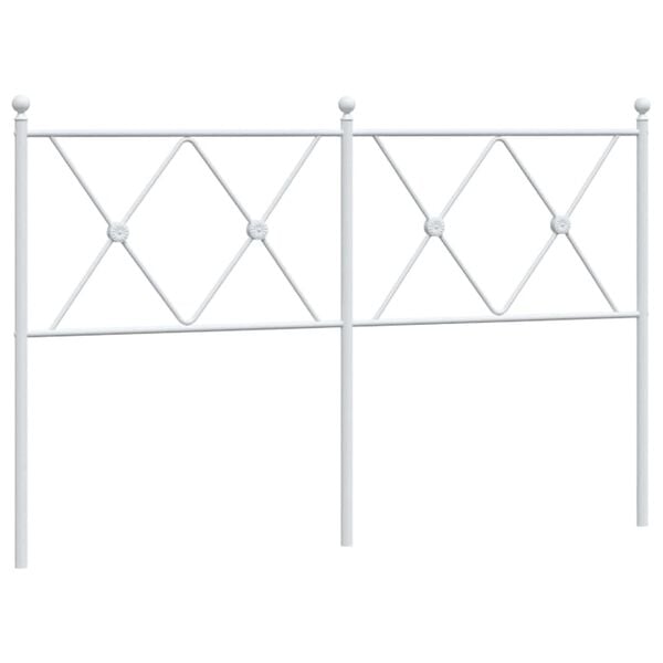 vidaXL T&ecirc;te de lit de remplacement m&eacute;tal blanc 140 cm
