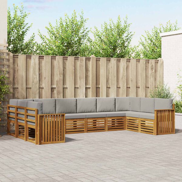 vidaXL Ensemble de canap&eacute; d'angle 10 pcs Gris Naturel et Clair