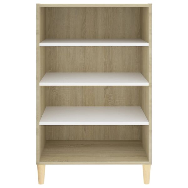 vidaXL Buffet blanc et chêne sonoma 57x35x90 cm bois d'ingénierie