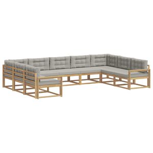 vidaXL Ensemble de canap&eacute;s d'ext&eacute;rieur 9 pc Blanc et gris clair