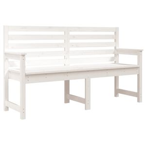 vidaXL Banc de jardin blanc 159,5x48x91,5 cm bois massif de pin