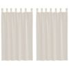 vidaXL Rideaux en voile avec passants 2 pcs cr&egrave;me