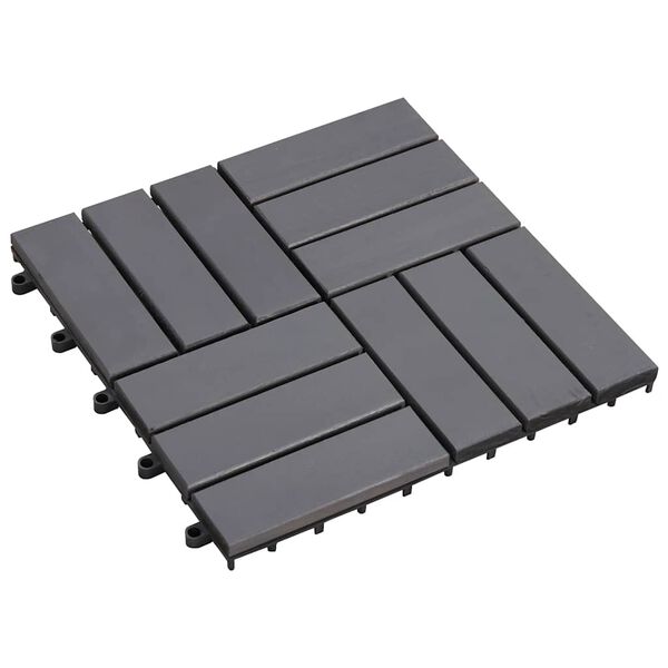 vidaXL Carreaux de terrasse 10pcs D&eacute;lavage gris 30x30 cm Acacia solide
