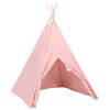 vidaXL Tente tipi d'enfants avec sac Peau de p&ecirc;che Rose 120x120x150 cm