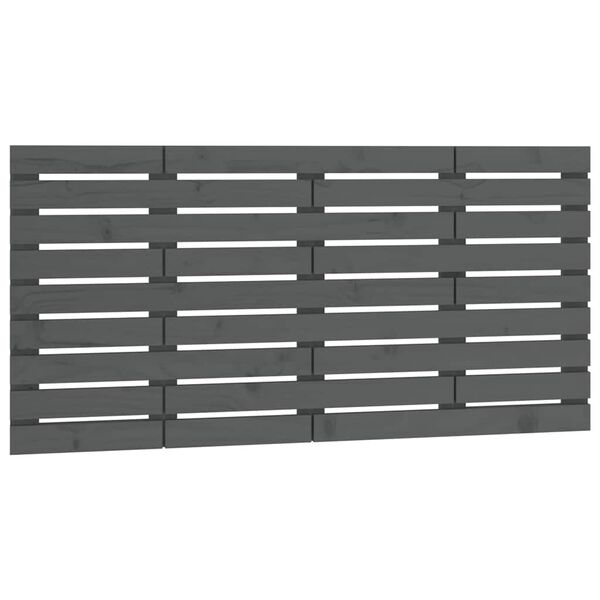 vidaXL T&ecirc;te de lit murale Gris 141x3x63 cm Bois massif de pin