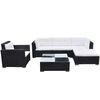 vidaXL Salon de jardin 6 pcs avec coussins r&eacute;sine tress&eacute;e noir