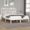 vidaXL Cadre de lit sans matelas blanc bois massif