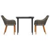 vidaXL Ensemble de salle &agrave; manger pour jardin 3 pcs Gris polyrotin