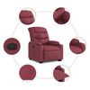 vidaXL Fauteuil inclinable rouge bordeaux tissu
