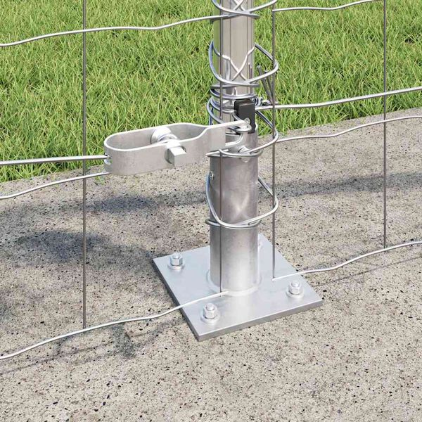 vidaXL Cl&ocirc;ture avec poteau Argent&eacute; 1 x 25 m Acier