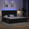 vidaXL Lit avec rangement et LED Noir 200 x 200 cm Polyester