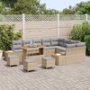 vidaXL Ensemble de canap&eacute; de jardin 13 pcs Beige Poly rotin