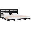 vidaXL Cadre de lit sans matelas noir bois de pin massif