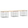vidaXL Banc de jardin design de gabion 203x44x42 cm bois massif de pin