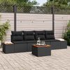 vidaXL Ensemble de canap&eacute; de jardin avec coussin 5 pcs Noir Poly rotin