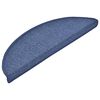 vidaXL Tapis d'escalier 15 pi&egrave;ces 56 x 17 x 3 cm Bleu Demi-rond