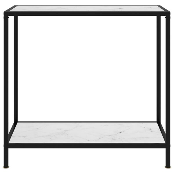 vidaXL Table console Blanc 80x35x75 cm Verre tremp&eacute;