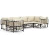 vidaXL Salon de jardin 6 pcs avec coussins anthracite r&eacute;sine tress&eacute;e