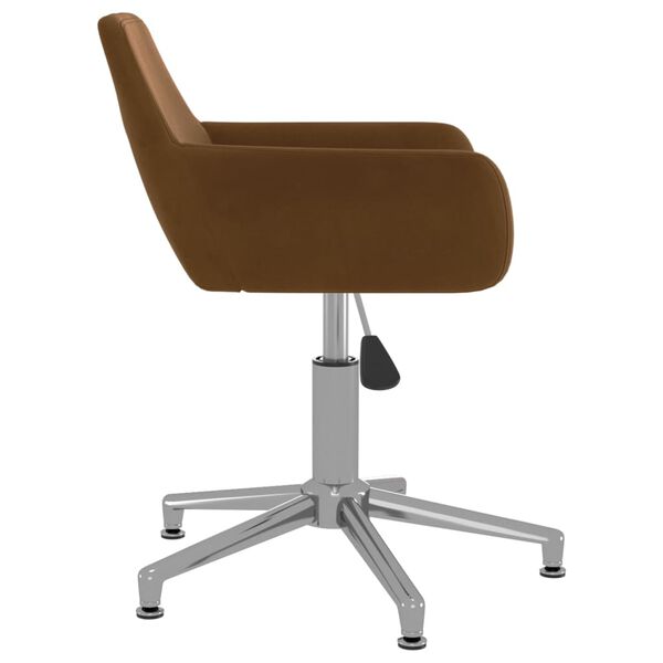 vidaXL Chaise pivotante de salle &agrave; manger Marron Velours