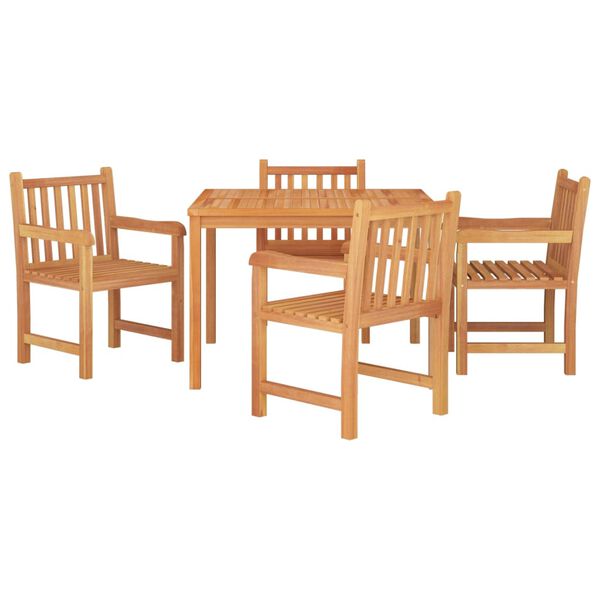vidaXL Ensemble à manger de jardin 5pcs Bois de teck massif