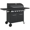 vidaXL Barbecue gril &agrave; gaz avec 7 br&ucirc;leurs noir acier enduit de poudre