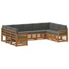 vidaXL Ensemble de canap&eacute;s d'ext&eacute;rieur 7 pc Naturel et Anthracite