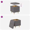 vidaXL Pouf de rangement avec coussin Gris 40 x 40 x 45 cm Simili cuir