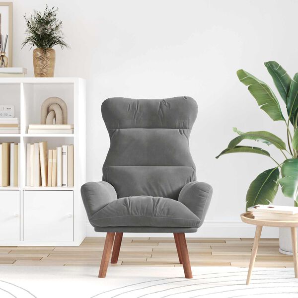 vidaXL fauteuil Gris fonc&eacute; 69 x 74 x 93 cm Velours