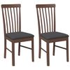 vidaXL Chaises &agrave; manger coussins 2 pcs marron bois massif caoutchouc