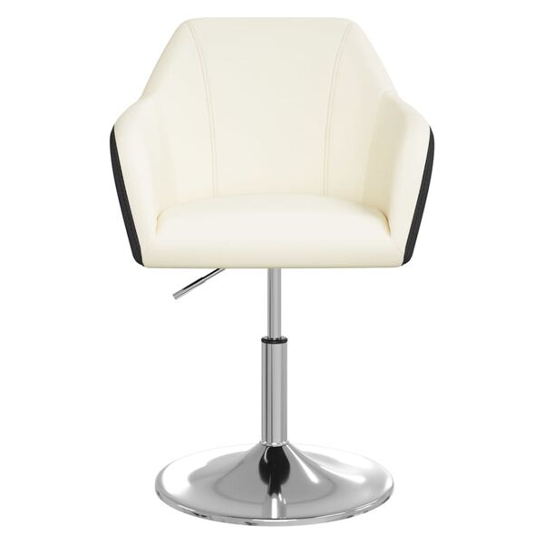 vidaXL Chaises &agrave; manger lot de 4 blanc et noir similicuir