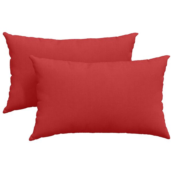 vidaXL Coussins de canap&eacute; 2 pcs Rouge 50 x 30 cm tissu