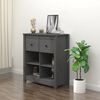 vidaXL Buffet Gris 70x35x80 cm Bois massif de pin