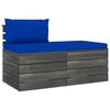 vidaXL Salon palette de jardin 2 pcs avec coussins Bois de pin massif