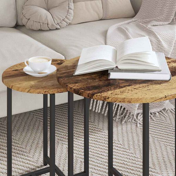 vidaXL Ensemble de tables d'appoint 2 pcs Bois ancien et noir