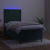 vidaXL Sommier &agrave; lattes de lit matelas et LED Vert fonc&eacute; 100x200 cm