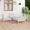 vidaXL Salon de jardin 5 pcs Blanc Bois de pin massif
