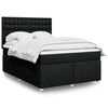 vidaXL Sommier &agrave; lattes de lit avec matelas Noir 140x190 cm Tissu
