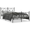 vidaXL Cadre de lit m&eacute;tal sans matelas avec pied de lit noir 120x200cm