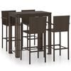 vidaXL Ensemble de bar d'ext&eacute;rieur 5 pcs accoudoir Poly rotin Marron