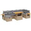 vidaXL Salon de jardin avec coussins 8 pcs beige r&eacute;sine tress&eacute;e