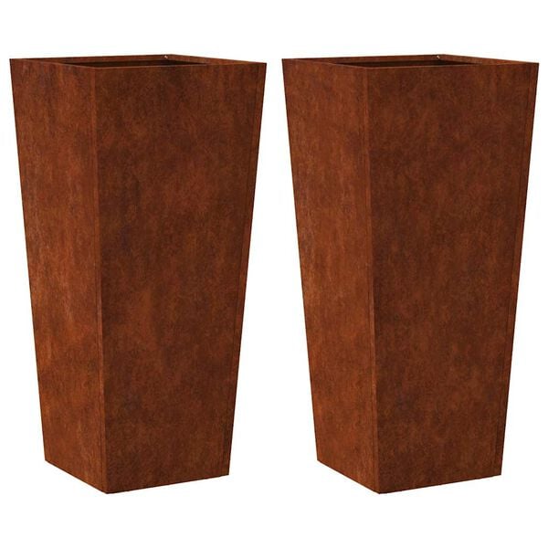 vidaXL Jardini&egrave;res 2 pcs 35x35x75 cm acier r&eacute;sistant aux intemp&eacute;ries