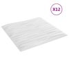 vidaXL Panneaux muraux 12 pcs Pierre Blanche 50 x 50 cm Mousse XPS
