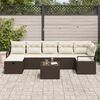 vidaXL Ensemble de canapé de jardin 8 pcs Marron Poly rotin
